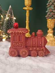 Gingerbread Train Christmas Candle Eco-Friendly Soy & Beeswax, Decor - thumbnail 1