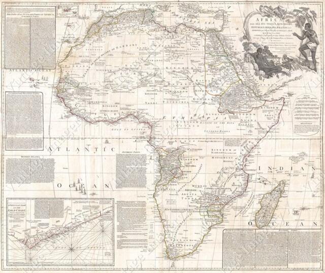 Map Of Africa 1794 Map Gold Coast Vintage African Antique Wall Restoration Style Wall Housewarming Gift Fine Art Print - image 1