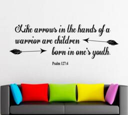 Psalm 1274 Wall Decal, Inspirational Quote, Removable Vinyl 4403 - thumbnail 1