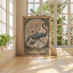 Scorpio Zodiac Poster, Astrology Wall Art Print, Vintage Horoscope Artwork, Star Sign Decor, Mystical Boho Gift - thumbnail 3