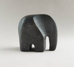 Ceramic Sculpture - Elephant, Elephant Figurine, Collection, African, Art, Ceramics, Animals, Black Raku Ceramics, Home Decor
