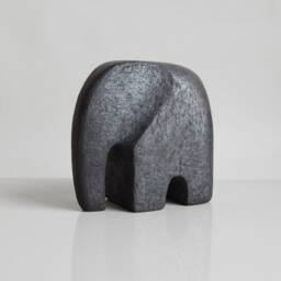 Ceramic Sculpture - Elephant, Elephant Figurine, Collection, African, Art, Ceramics, Animals, Black Raku Ceramics, Home Decor - thumbnail 3