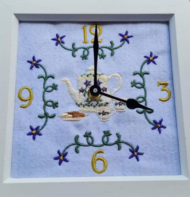 Embroidered Teapot Clock. - Silent - image 1