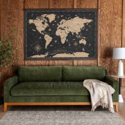 Large World Map Tapestry Classroom Homeschool Wall Art - 153