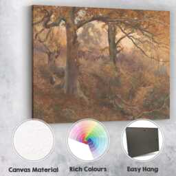 Enchanting Autumn Woodland Forest Impressionist Landscape Canvas Wall Art Print Decor Picture Ready To Hang - thumbnail 2