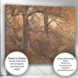 Enchanting Autumn Woodland Forest Impressionist Landscape Canvas Wall Art Print Decor Picture Ready To Hang - thumbnail 3