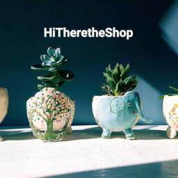 The Very Fun Collection 3 - Handmade Ceramic Plant Pot, Succulent Indoor Outdoor Planter. Tree Of Life, Peace, Sloth, Elephant. Gifts - thumbnail 3
