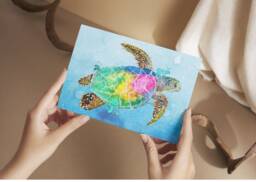 Beautiful Colorful Art Print, Art, Picture, Illustration, Cute, Watercolor, Wall Poster, Home, Turtle, Children's Room, Decoration - thumbnail 1