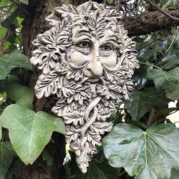 Reconstituted Stone Garden Bearded Leafy Green Man Wall Plaque - thumbnail 2