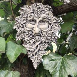 Reconstituted Stone Garden Bearded Leafy Green Man Wall Plaque - thumbnail 3