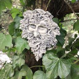 Reconstituted Stone Garden Bearded Leafy Green Man Wall Plaque - thumbnail 4