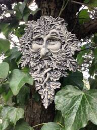 Reconstituted Stone Garden Bearded Leafy Green Man Wall Plaque
