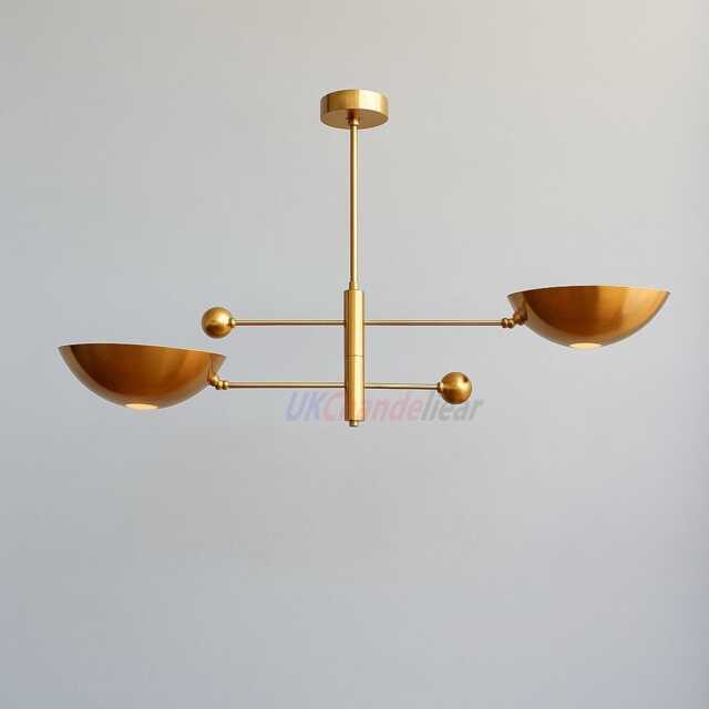Mid Century Modern 2 Pendant Light- Brass Sputnik Chandelier Lighting Bathroom Stilnovo Style Handmade Ceiling Light Flush Mount Custom Ligh - image 1