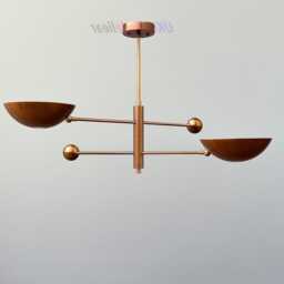 Mid Century Modern 2 Pendant Light- Brass Sputnik Chandelier Lighting Bathroom Stilnovo Style Handmade Ceiling Light Flush Mount Custom Ligh - thumbnail 2