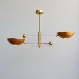 Mid Century Modern 2 Pendant Light- Brass Sputnik Chandelier Lighting Bathroom Stilnovo Style Handmade Ceiling Light Flush Mount Custom Ligh