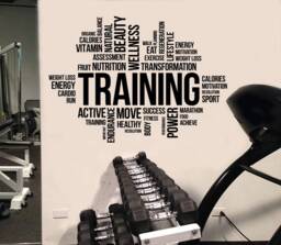 Fitness Word Cloud Motivational Wall Decal Sports Workout Crossfit Inspirational Vinyl Sticker Home Interior Art Locker Room Gym Decor 6Fs - thumbnail 1
