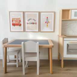 Long Live Boyhood Print Set - Red Bus, Rocket & Checkerboard Wall Art Boys Retro Playroom Prints, Kids Room Decor With Optional Frames - thumbnail 3