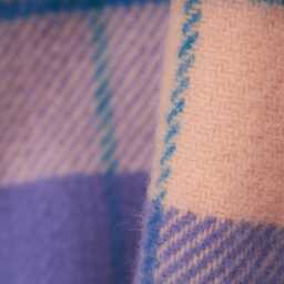 Irish Plaid 100% Wool Throw - Purple/Peach Handcrafted One Size - thumbnail 2