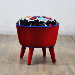Suzani Pouf - Red Love - thumbnail 2