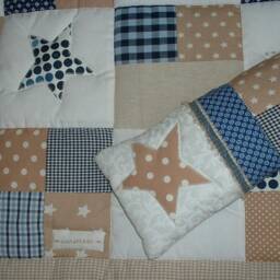 Crab Blanket With Name, Baby + Pillow, Crawl Name Jannis Patchwork Blanket, Personalized - thumbnail 3