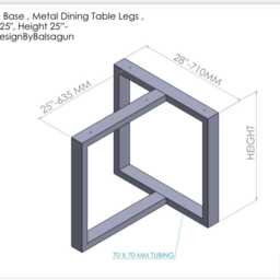 "Stainless Steel Table Legs , Metal Dining H 28"" X W L 25"" - Customizable Height 26"" - 30" - thumbnail 3