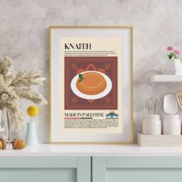 Knafeh Print, Middle East Food, Palestine, Turkey, Kitchen Print, Retro Poster, Wall Art, Restaurant East, Cafe Decor - thumbnail 2