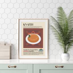 Knafeh Print, Middle East Food, Palestine, Turkey, Kitchen Print, Retro Poster, Wall Art, Restaurant East, Cafe Decor - thumbnail 3