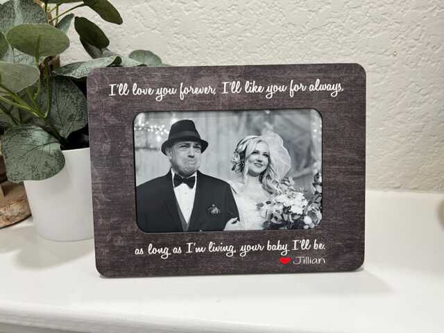 Father Of The Bride Keepsake Picture Frame Personalized Wedding Gift Idea For Dad From Daughter Custom Photo - image 1