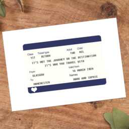 Personalised Train Ticket Print - Custom Anniversary, Valentines Wall Art - thumbnail 3