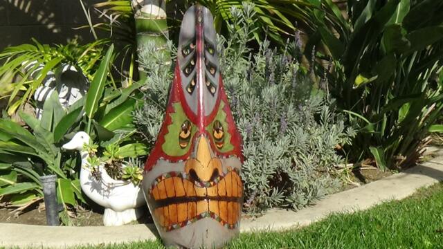 Tiki Mask Palm Frond Art - image 1