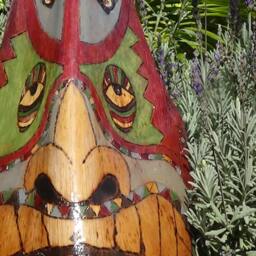Tiki Mask Palm Frond Art - thumbnail 2