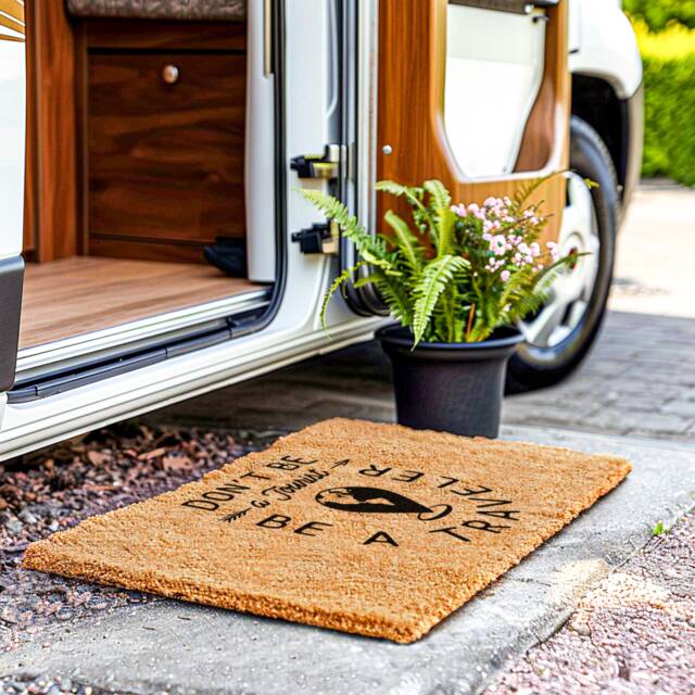 Motor Home Rv Camper Doormat - Traveller Welcome Mat For Campervan Custom Camping Gift Outdoor - image 1