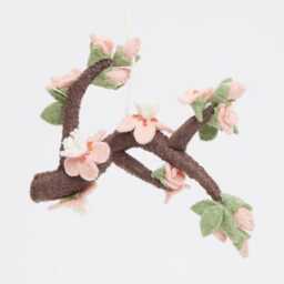 Sakura Cherry Blossoms Branch Ornament, Handmade Felt Spring Decor, Japanese Flower Keepsake, Soft Floral Tree Gift Ornament - thumbnail 2