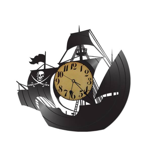 Free Shipping Pirate Ship Themed Vinyl Album Record Clock Made in The > Usa - image 1