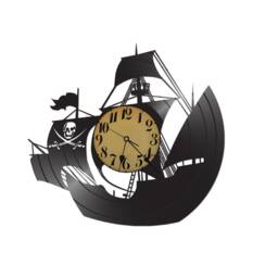 Free Shipping Pirate Ship Themed Vinyl Album Record Clock Made in The > Usa - thumbnail 1