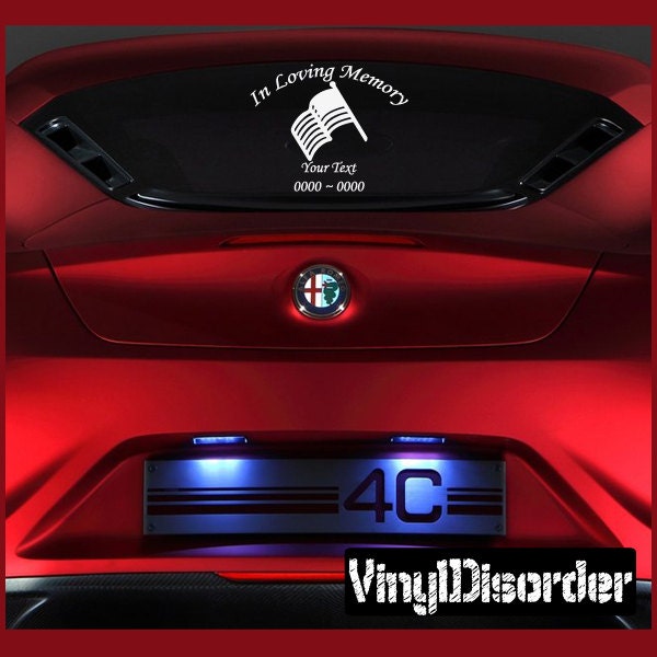 American 6 in Loving Memory Custom Car Or Wall Vinyl Decal Stickers - Ilmamerican6Et - image 1