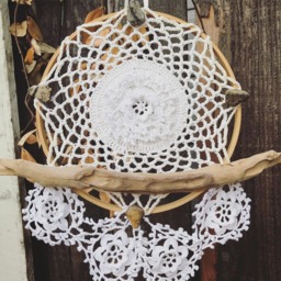 Full Moon Rising Wall Art Handmade, Vintage Lace, Driftwood, Jasper, Magical Art, Witchcraft, Dream Spell, Magick - thumbnail 3