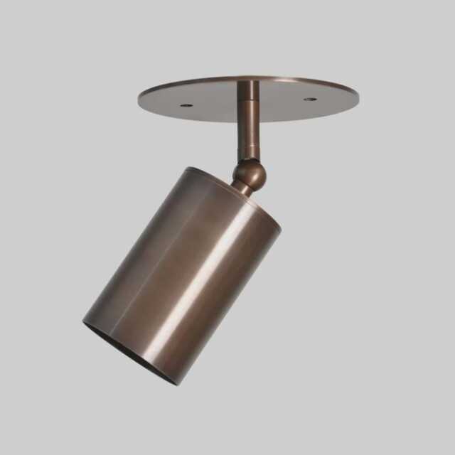 Brass Cylinder Spot Light - Adjustable Flush Mount - image 1