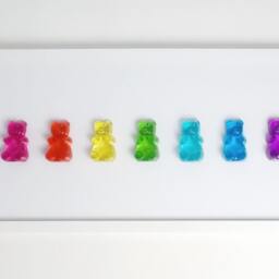 Rainbow Gummy Bear Resin Wall Art 3D Framed Pop Art Contemporary Design - thumbnail 2