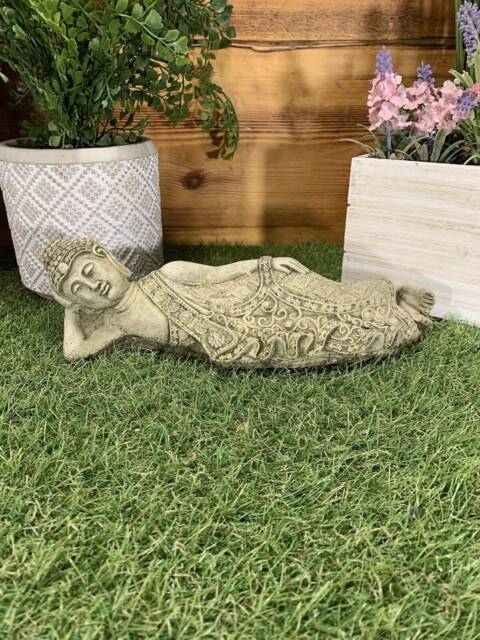 Stone Garden Oriental Laying Buddha Statue Ornament - image 1