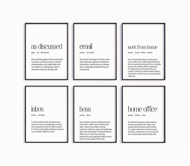 Office Print Collection Choose From 6 Unique Designs, Perfect For Decor Or Gifts - Add Personality & Style To Your Workspace - image 1