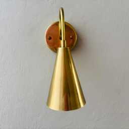 Handmade Minimalist Wall Lamp Cone For Bedroom, Hallway, Or Vanity - thumbnail 2