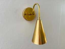 Handmade Minimalist Wall Lamp Cone For Bedroom, Hallway, Or Vanity - thumbnail 1
