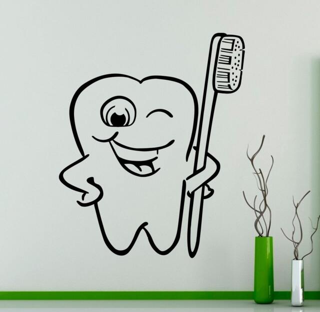 Tooth With Toothbrush Wall Decal Dental Vinyl Sticker Art Decor Home Interior Living Room Design 4(Dtl - image 1