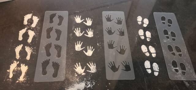 stencil For Mini Footprints, Footprint Or Handprint Elf Pranks Door, Christmas, Christmas - image 1