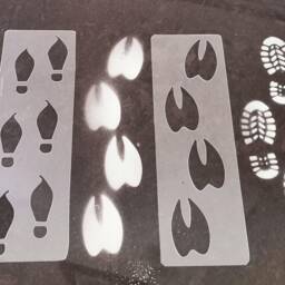 stencil For Mini Footprints, Footprint Or Handprint Elf Pranks Door, Christmas, Christmas - thumbnail 2