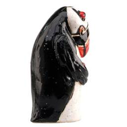Pondering Shy Puffin Stylised Figurine Holding A Red Heart - thumbnail 4