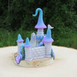 Charming Miniature Fantasy Castle With Angel Aura ~ Tiny Fairy Quartz Crystals Colorful Mini - thumbnail 2