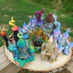 Charming Miniature Fantasy Castle With Angel Aura ~ Tiny Fairy Quartz Crystals Colorful Mini - thumbnail 4