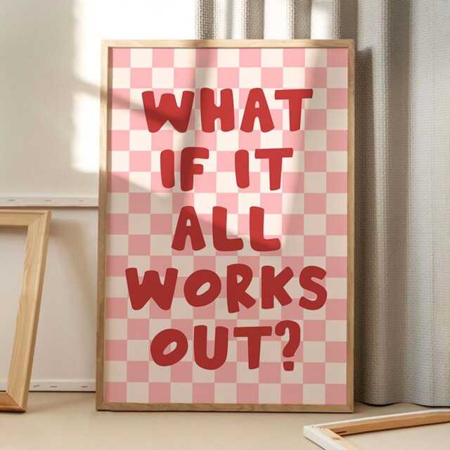What If It All Works Out Art Canvas Poster, Trendy Wall Art, Apartment Aesthetic Decor, Retro Home Printed Gift - image 1